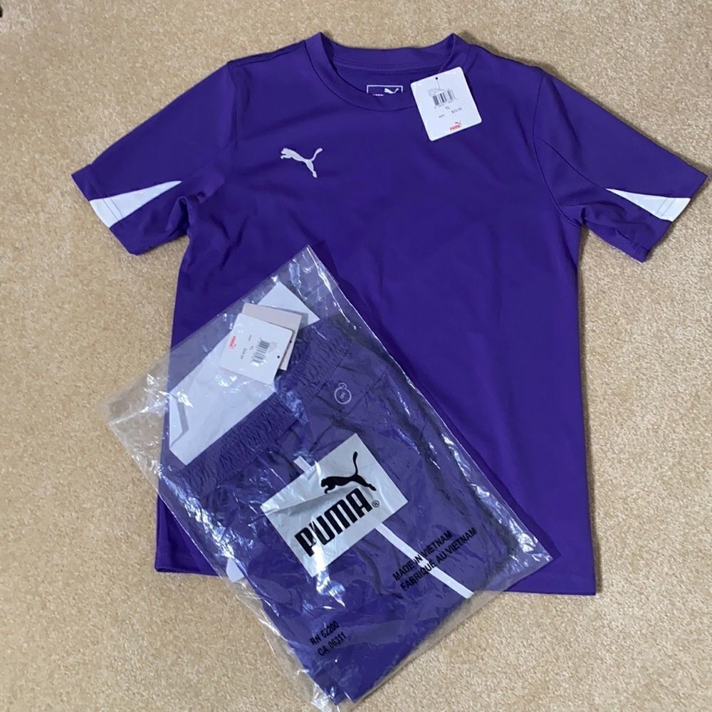 Puma Purple Girls Shirt/Shorts Set Size L NWT - Picture 2 of 12